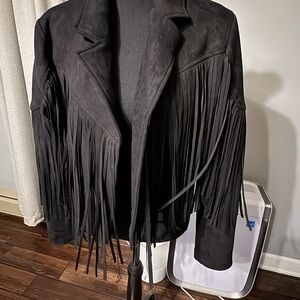 LAWLESS Black Suede Fringe Jacket